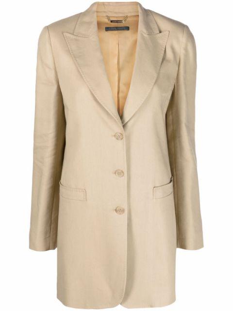 single-breasted long-line blazer by ALBERTA FERRETTI
