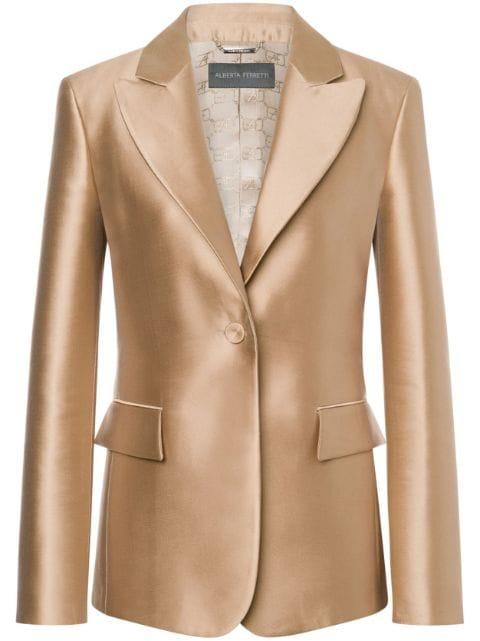 single-breasted satin blazer by ALBERTA FERRETTI