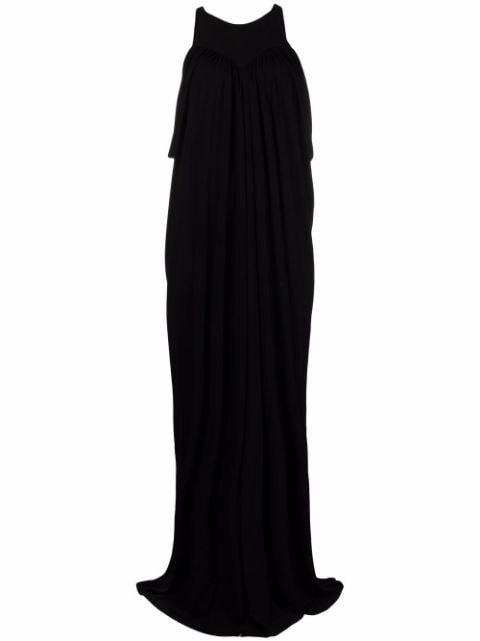 sleeveless draped evening dress by ALBERTA FERRETTI