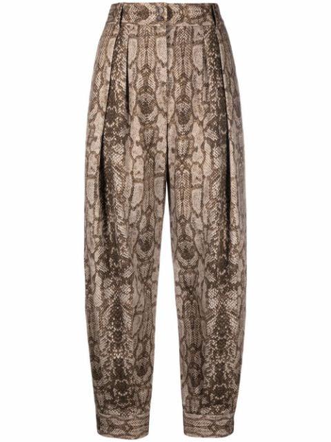 snakeskin-print tapered trousers by ALBERTA FERRETTI