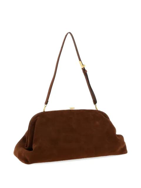 suede pressure closure clutch bag by ALBERTA FERRETTI