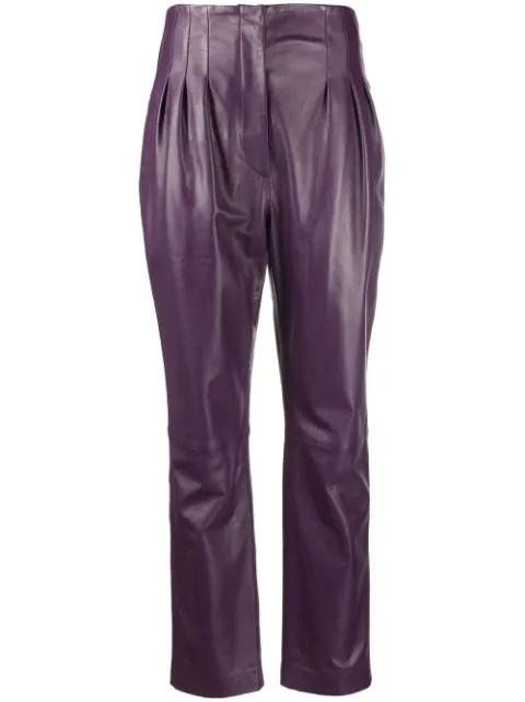 tapered-leg leather trousers by ALBERTA FERRETTI