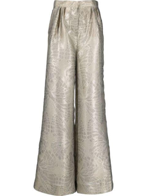 wide-leg metallic-jacquard trousers by ALBERTA FERRETTI