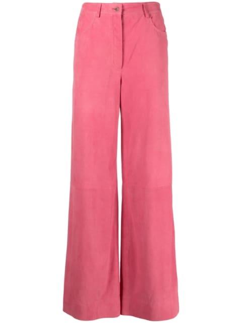 wide-leg suede trousers by ALBERTA FERRETTI