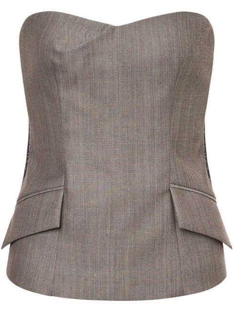 wool tweed bustier top by ALBERTA FERRETTI