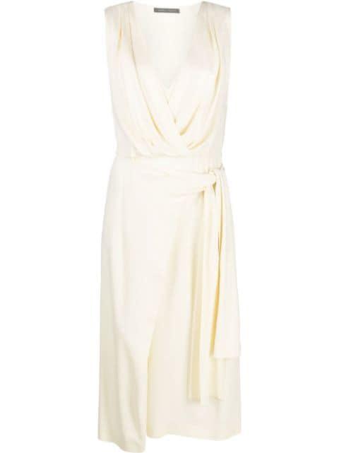 wrap-style midi dress by ALBERTA FERRETTI