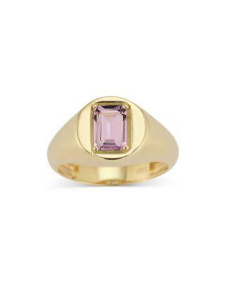 14K Yellow Gold Amethyst Signet Ring by ALBERTO AMATI