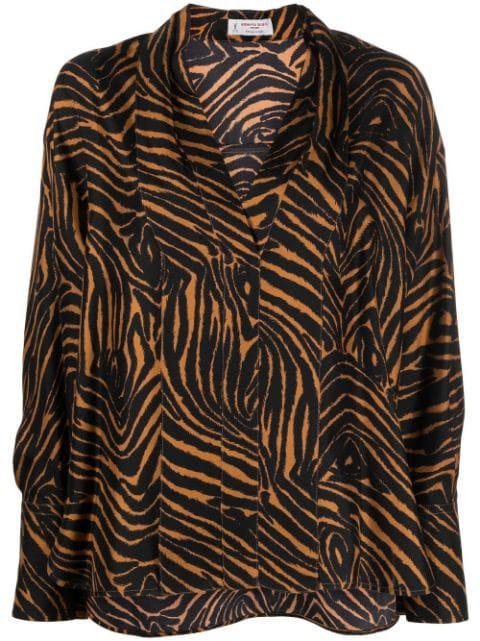 animal-print silk blouse by ALBERTO BIANI