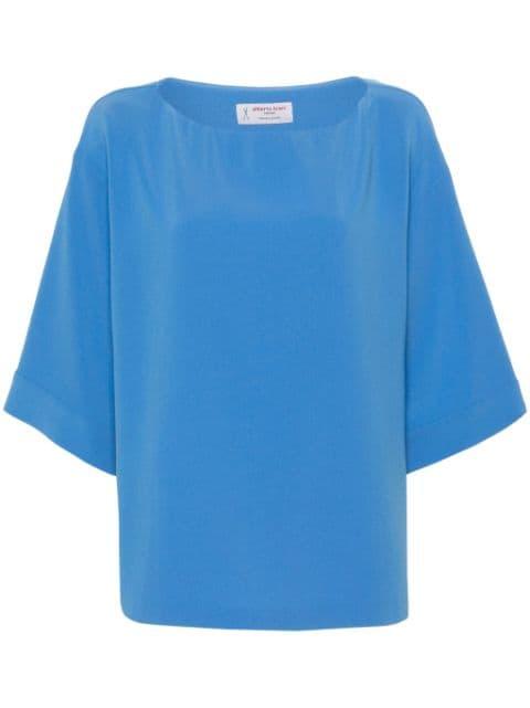 boat-neck cady blouse by ALBERTO BIANI