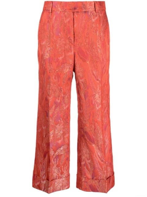 cropped jacquard-pattern trousers by ALBERTO BIANI