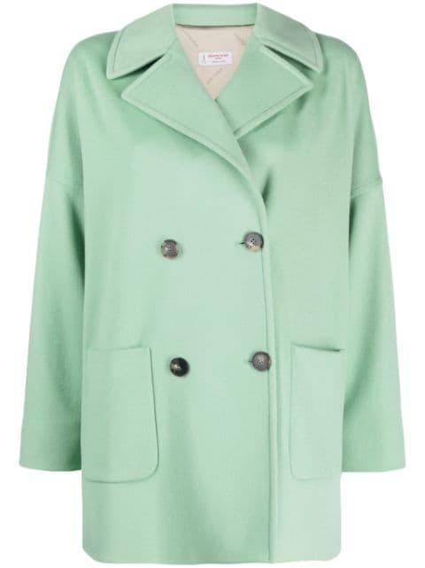 double-breasted virgin wool coat by ALBERTO BIANI