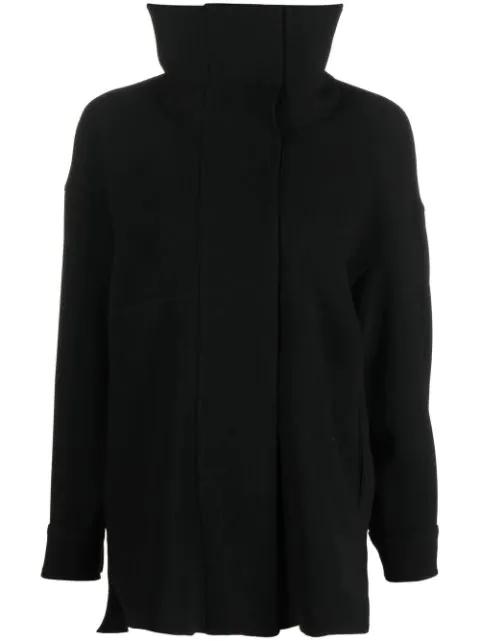 high-neck exposed-seam top by ALBERTO BIANI