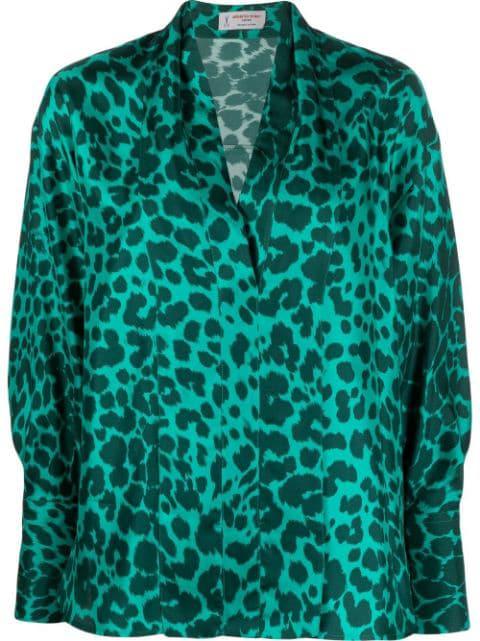 leopard-print silk shirt by ALBERTO BIANI