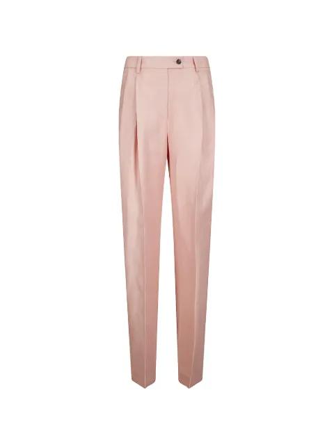 pleated slub-texture trousers by ALBERTO BIANI