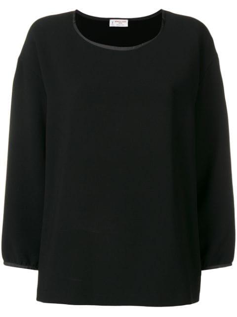 satin-trim blouse by ALBERTO BIANI
