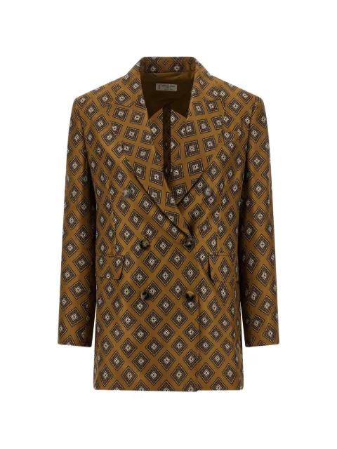 silk double-breasted blazer by ALBERTO BIANI