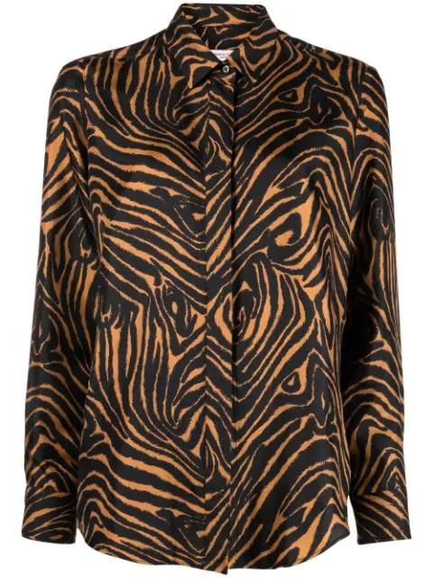 zebra-print silk shirt by ALBERTO BIANI