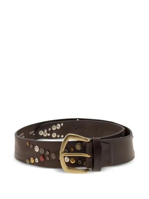 Studded leather belt by ALBERTO LUTI