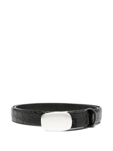 croc-effect leather belt by ALBERTO LUTI