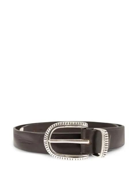 leather buckle belt by ALBERTO LUTI