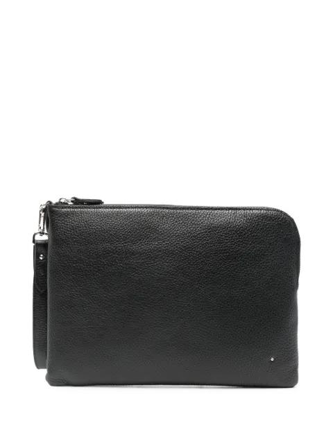 top-zip wrist-strap clutch bag by ALBERTO LUTI