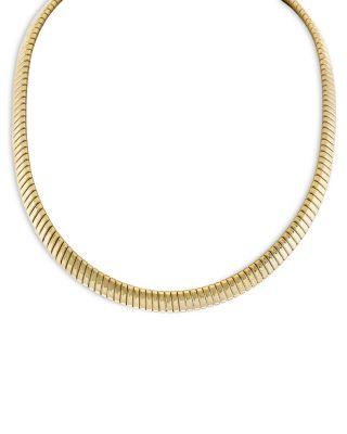 18K Yellow Gold Via Bagutta Flat Tubogas Necklace by ALBERTO MILANI