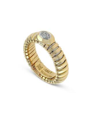 18K Yellow Gold Via&nbsp;Giardino Tubogas Diamond Cluster Ring by ALBERTO MILANI