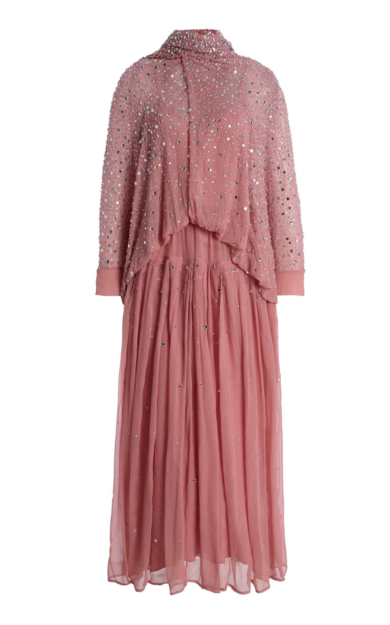 ALBUS LUMEN - Embellished Silk-Chiffon Gown - Pink - - Moda Operandi by ALBUS LUMEN