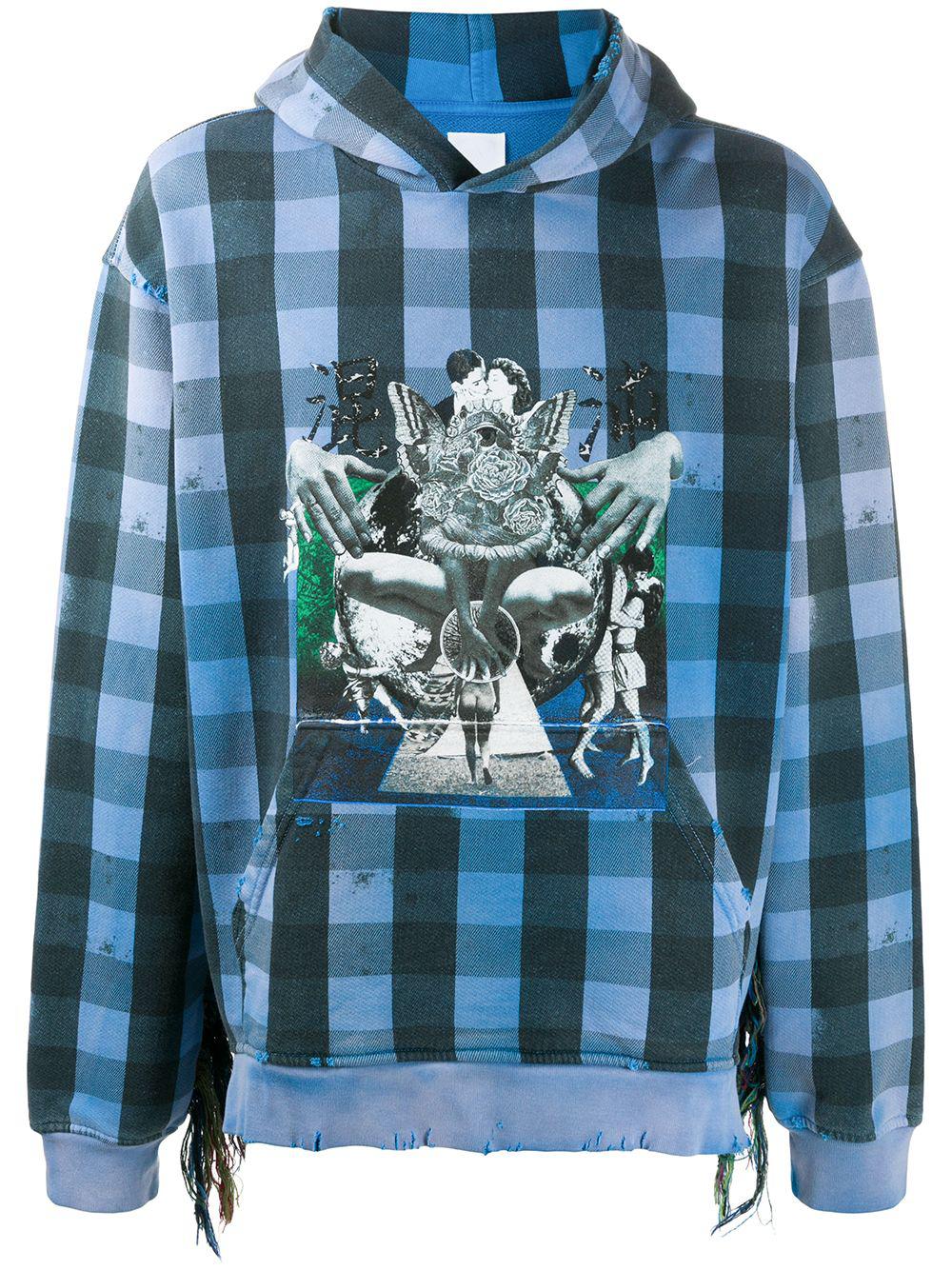 Babylon Burning check hoodie by ALCHEMIST