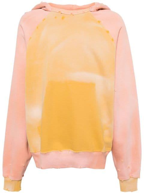 Throwback distress-detail hoodie by ALCHEMIST