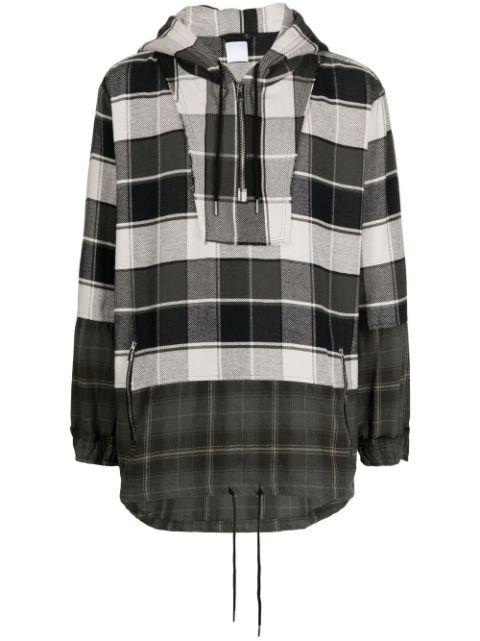 check-print long-sleeve hoodie by ALCHEMIST