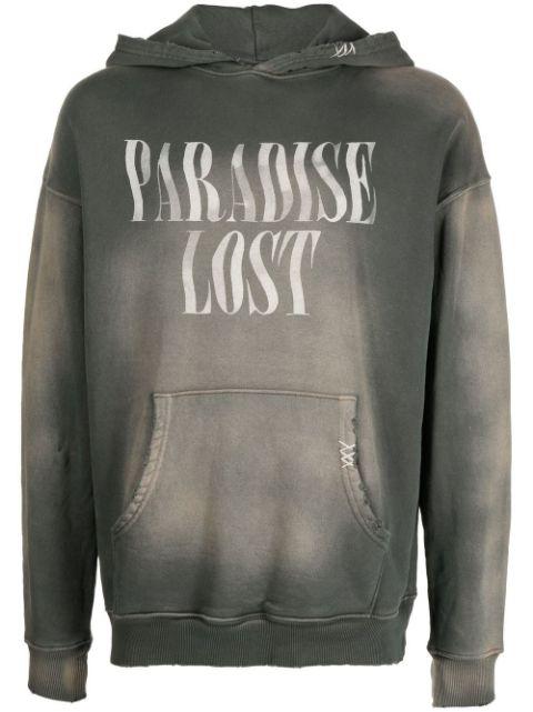 slogan-print pullover hoodie by ALCHEMIST