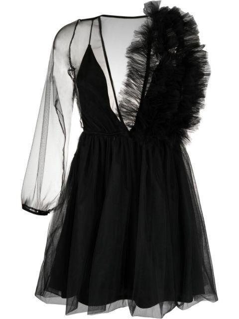 x Lia Aram asymmetric mesh minidress by ALCHEMY