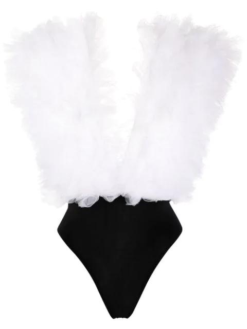 x Lia Aram ruffled sleeveless bodysuit by ALCHEMY