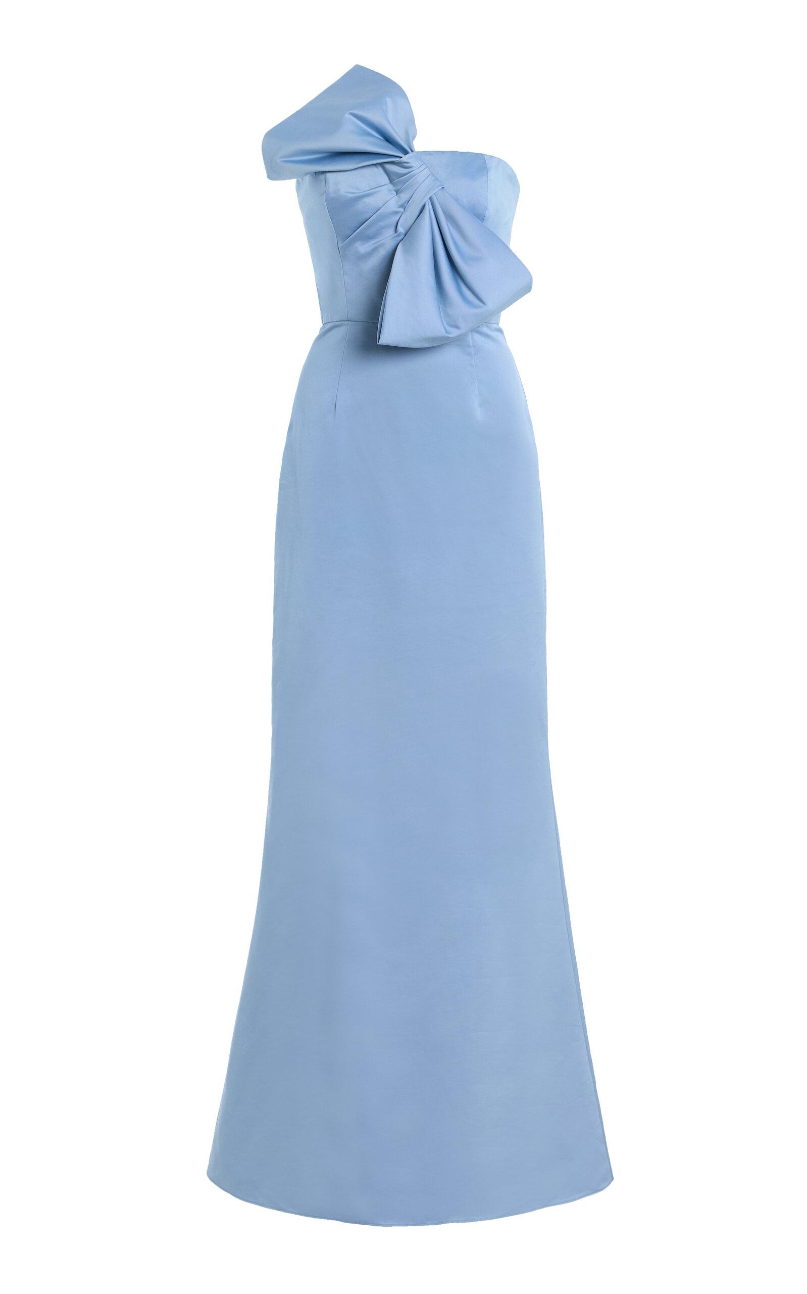 Alejandra Alonso Rojas Bow-Detailed Cotton-Silk Gown - Moda Operandi by ALEJANDRA ALONSO ROJAS