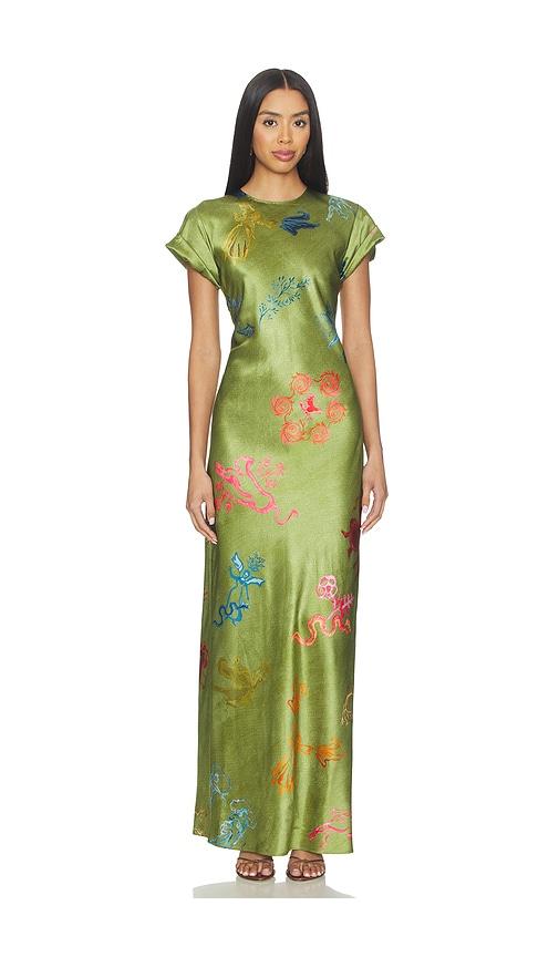 Alejandra Alonso Rojas Nausheen Dress in Green by ALEJANDRA ALONSO ROJAS