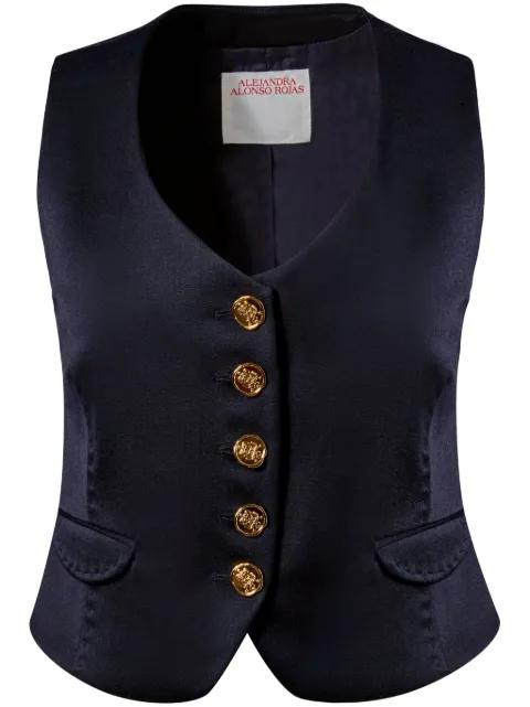V-neck wool vest by ALEJANDRA ALONSO ROJAS