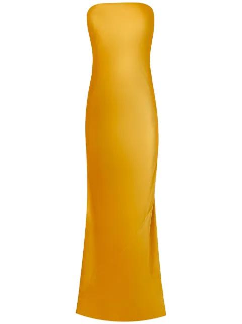 bow-detail bustier gown by ALEJANDRA ALONSO ROJAS