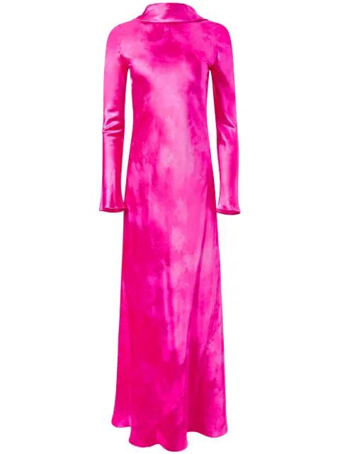 cowl-back silk gown by ALEJANDRA ALONSO ROJAS