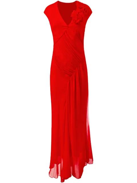 draped chiffon dress by ALEJANDRA ALONSO ROJAS