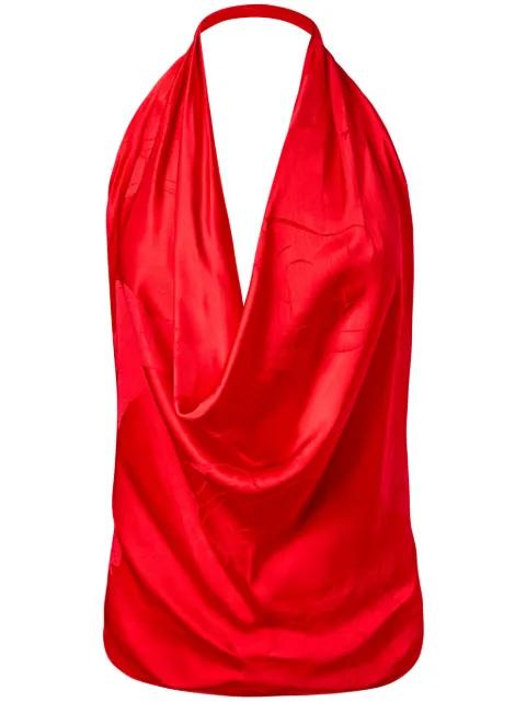 draped silk top by ALEJANDRA ALONSO ROJAS