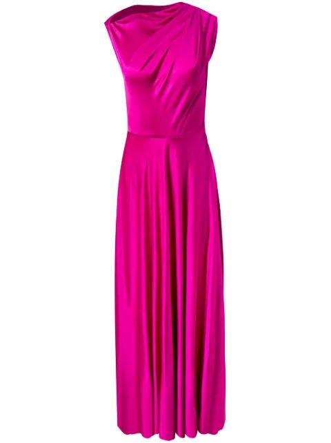 one-shoulder silk gown by ALEJANDRA ALONSO ROJAS