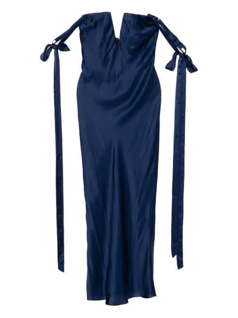 plunging bias-cut gown by ALEJANDRA ALONSO ROJAS