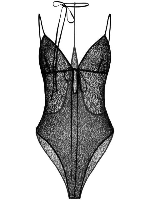 halterneck lace bodysuit by ALEKSANDRE AKHALKATSISHVILI
