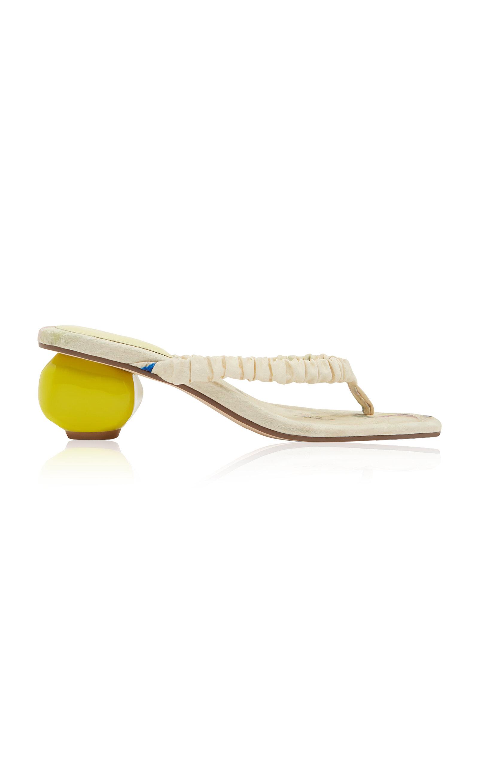 ALÉMAIS Blanca Rouched Heel Thong Sandal - Moda Operandi by ALEMAIS