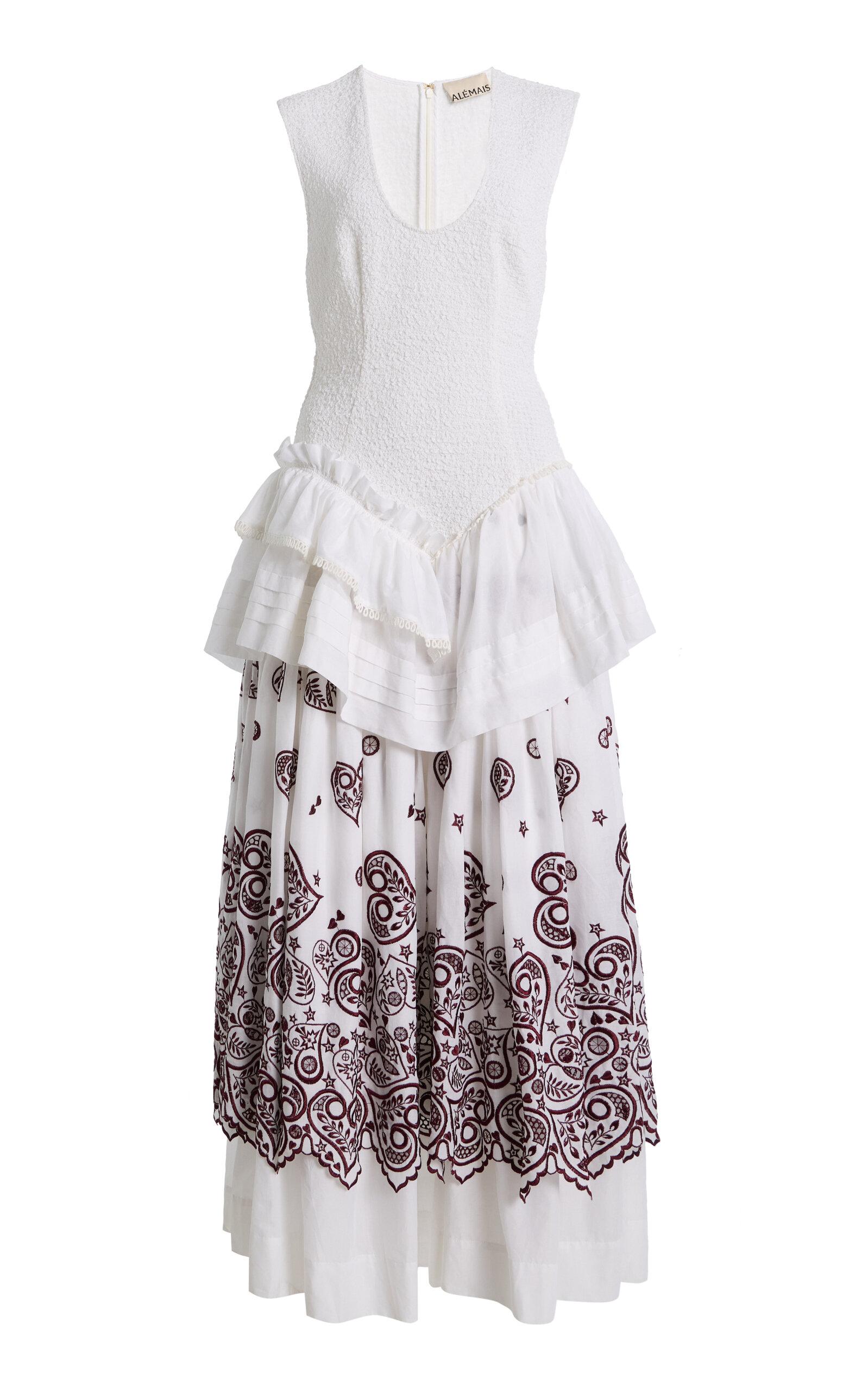 ALÉMAIS Bobby Embroidered Cotton Midi Dress - Moda Operandi by ALEMAIS