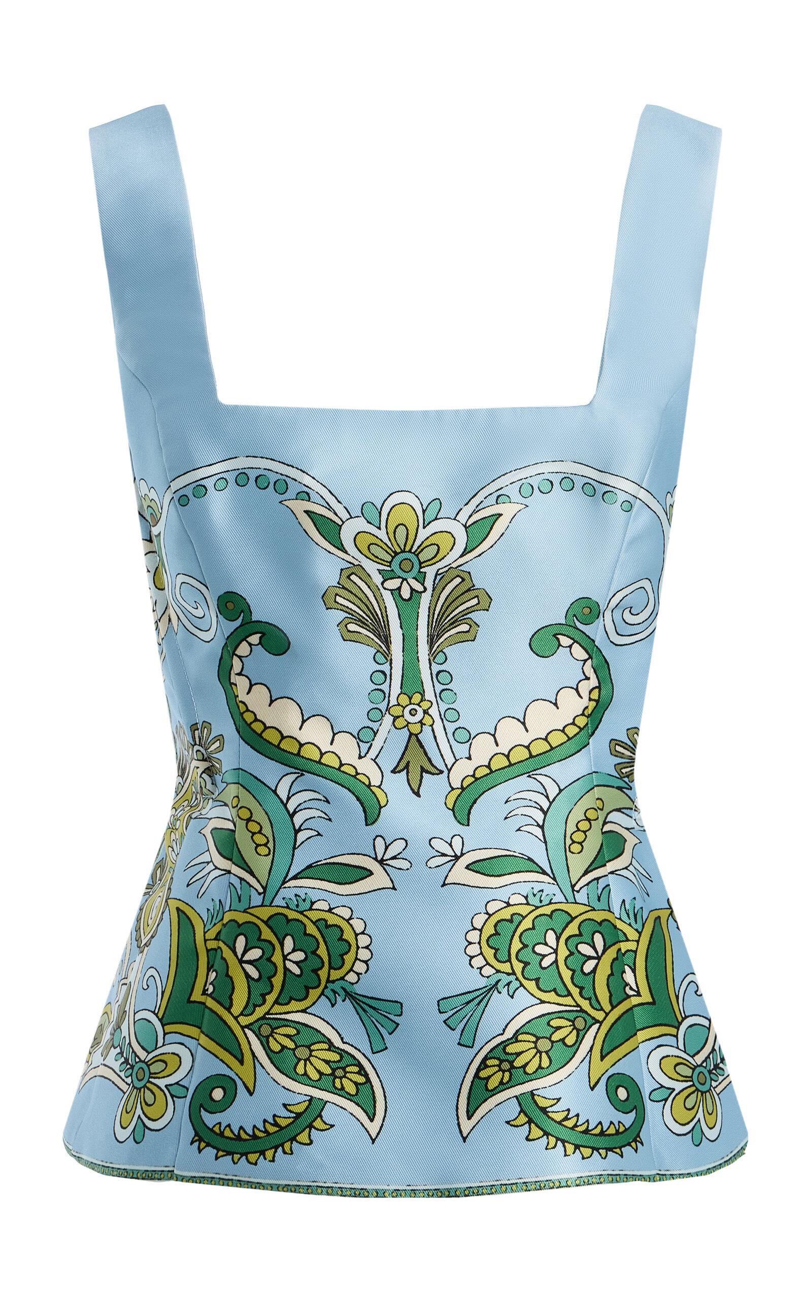ALÉMAIS Exclusive Marion Printed Twill Peplum Top - Moda Operandi by ALEMAIS