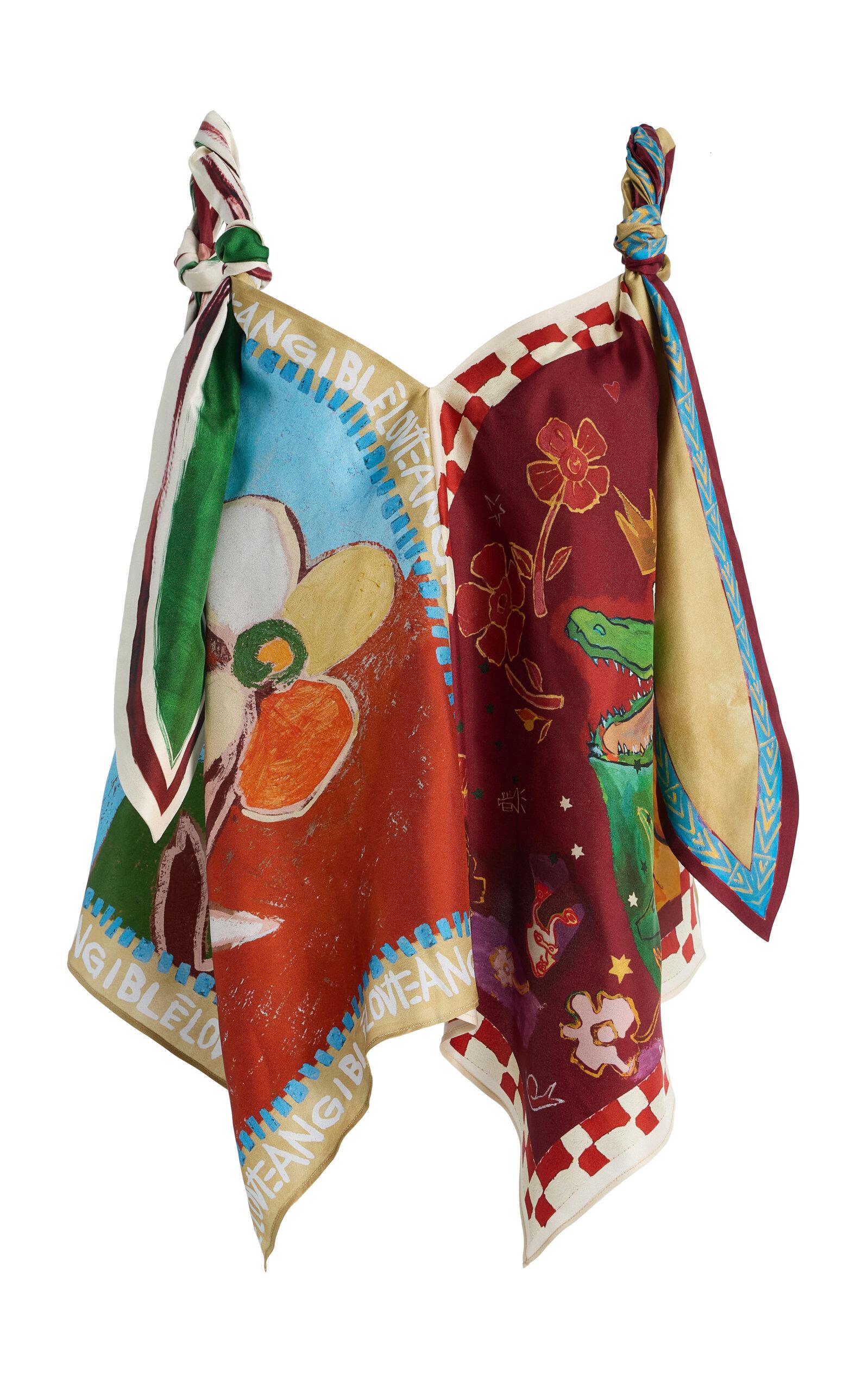 ALÉMAIS Mlak Printed Silk-Twill Scarf Top - Moda Operandi by ALEMAIS
