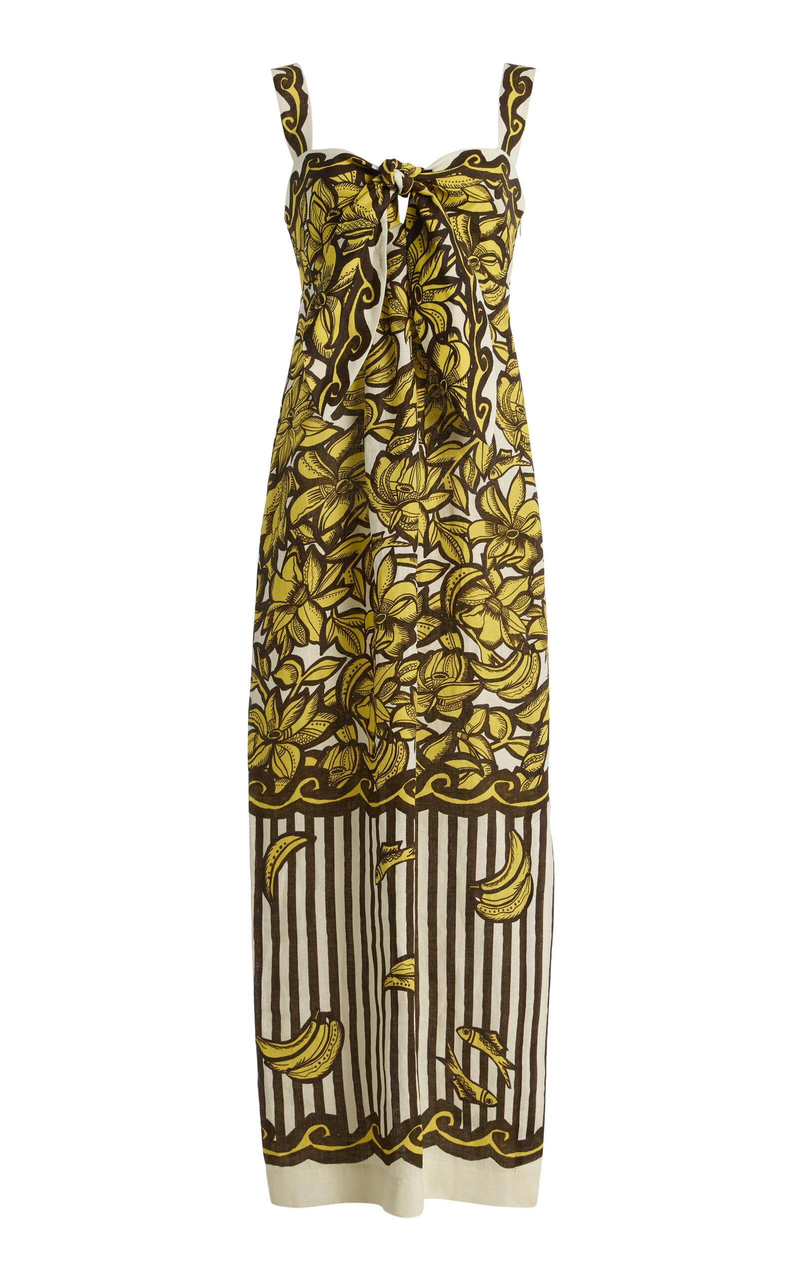 ALÉMAIS Mona Printed Hemp Midi Dress - Moda Operandi by ALEMAIS