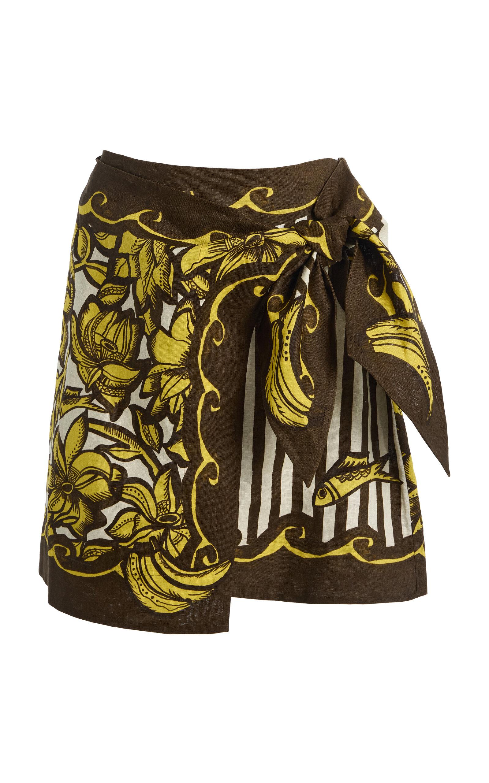 ALÉMAIS Mona Printed Hemp Mini Sarong Skirt - Moda Operandi by ALEMAIS